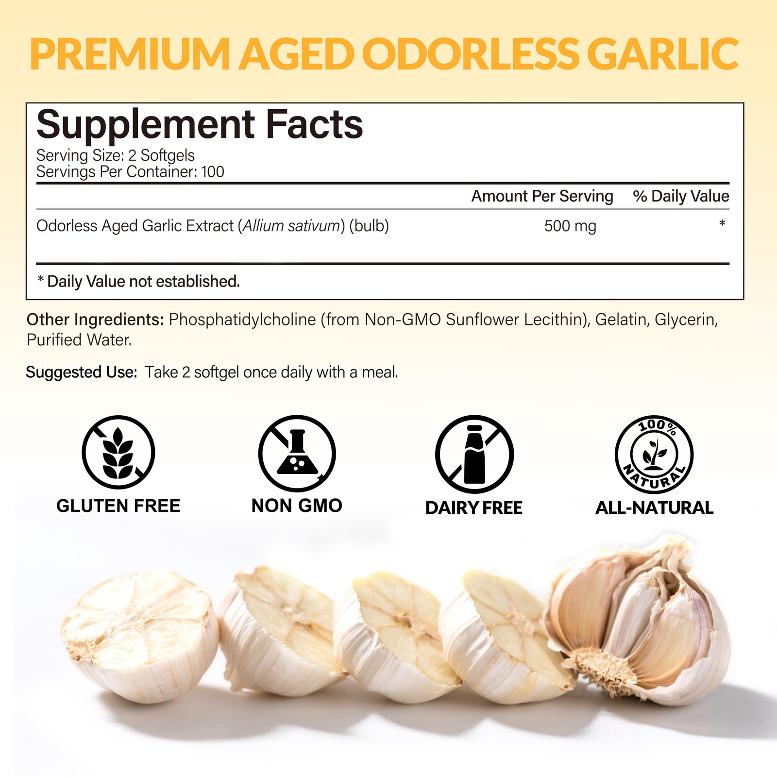 Aged Garlic Extract, Odorless Organic Garlic Supplements, 2 Years Aged Garlic…