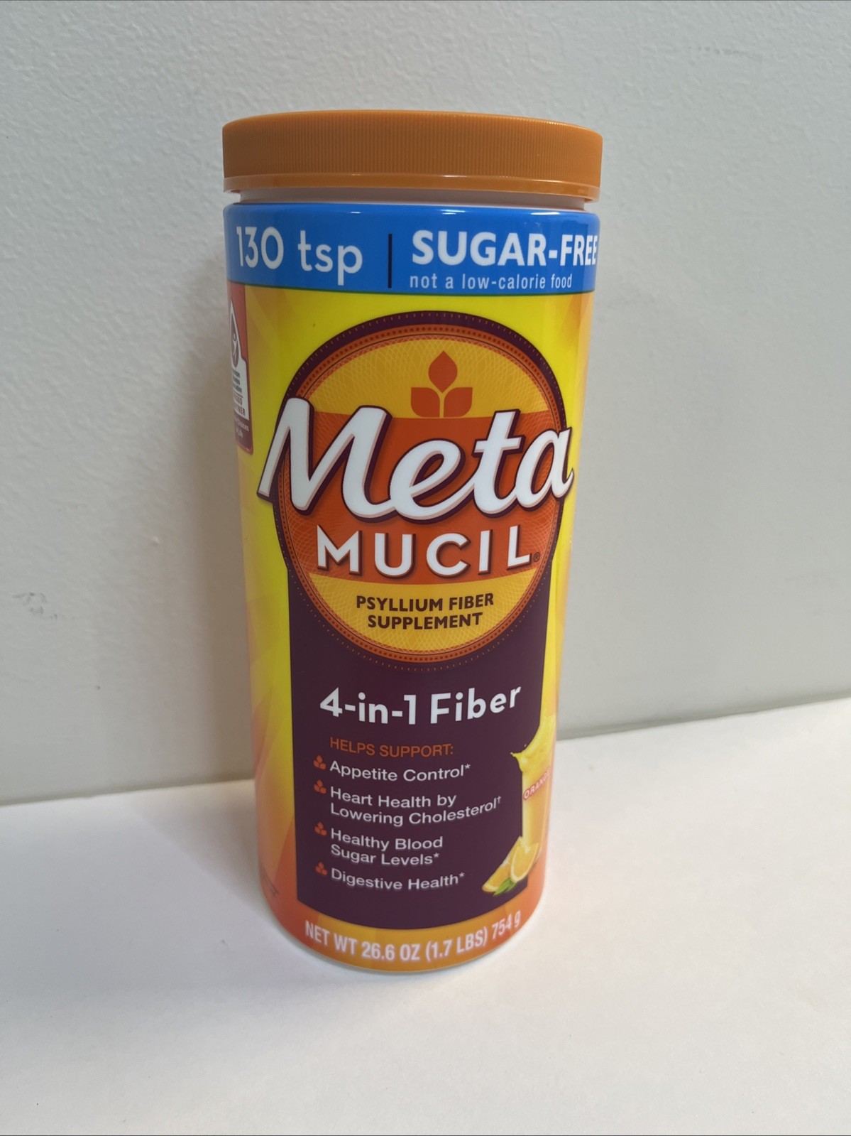 Metamucil Sugar Free Orange 4 In 1 Psyllium Fiber Supplement 26.6 OZ EXP 11/2028