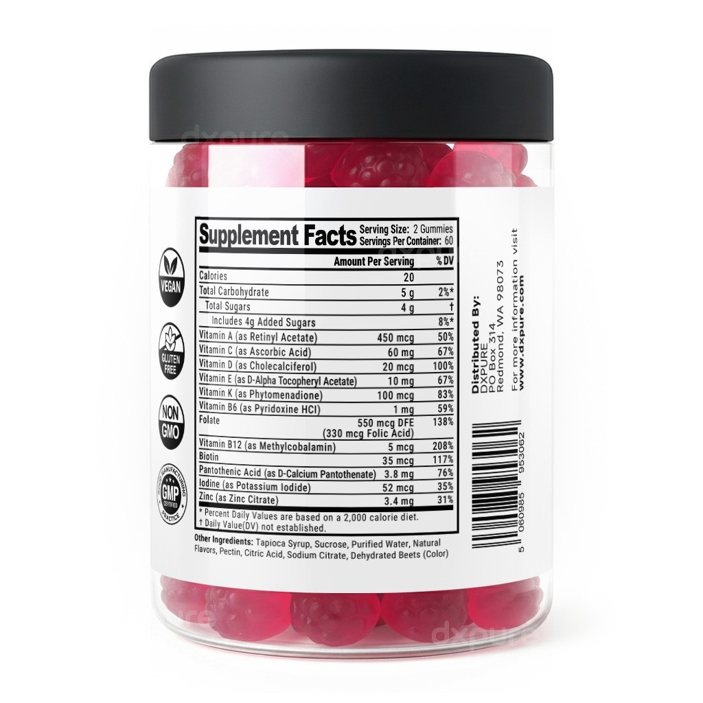 Multivitamin Gummies – 120 Gummies – Essential Vitamins Adults Extra Strength