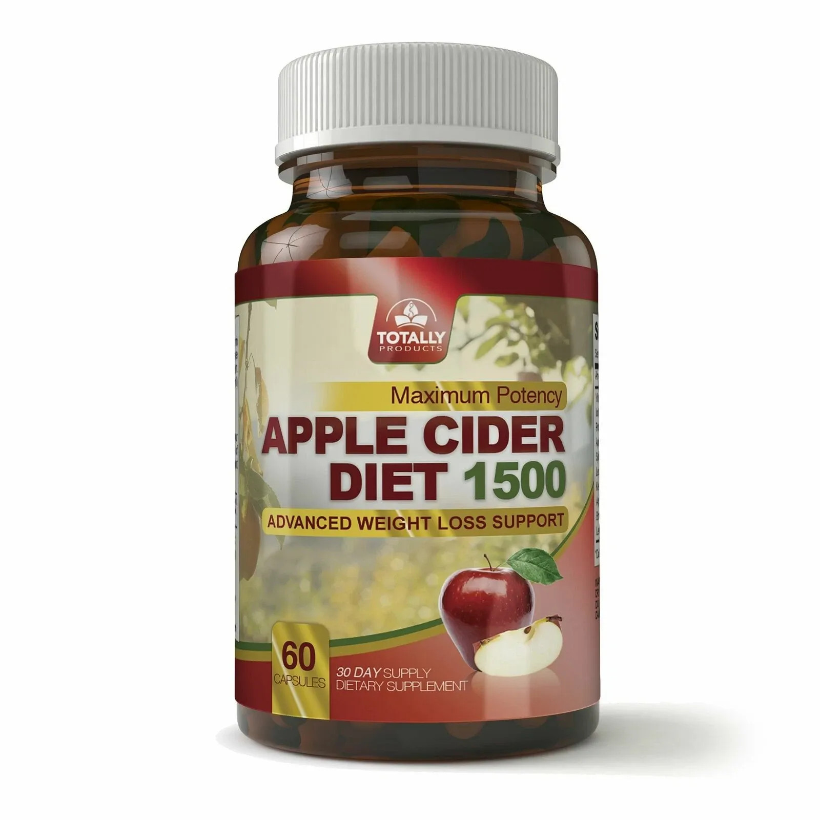 Adrenal Support Energy Dietary Supplement Apple Cider Vinegar Weight Management