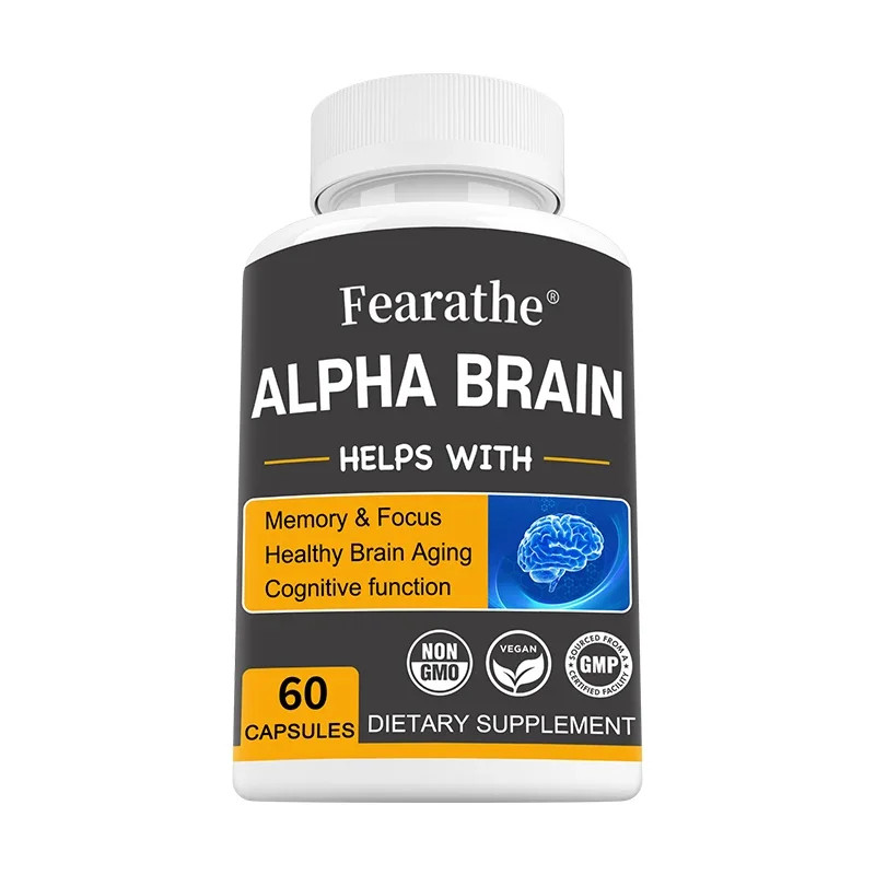 Brain Support Capsules Vitamin B6 Focus Memory & Mental Clarity Supplement