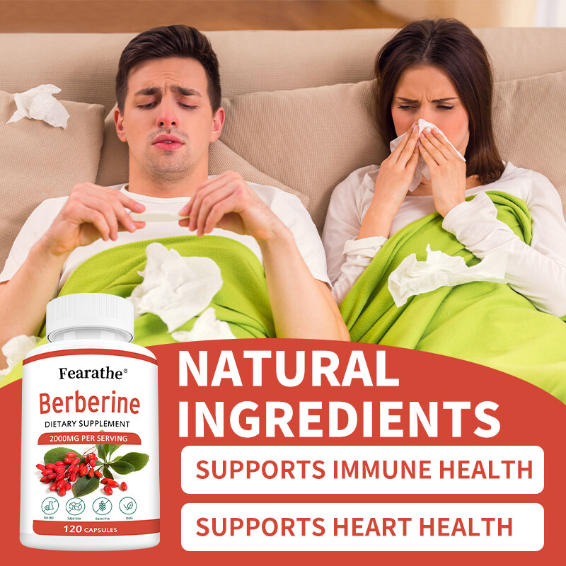 Berberine 2000 Mg 30/60/120 Capsules Heart Health & Immunity, Non-GMO