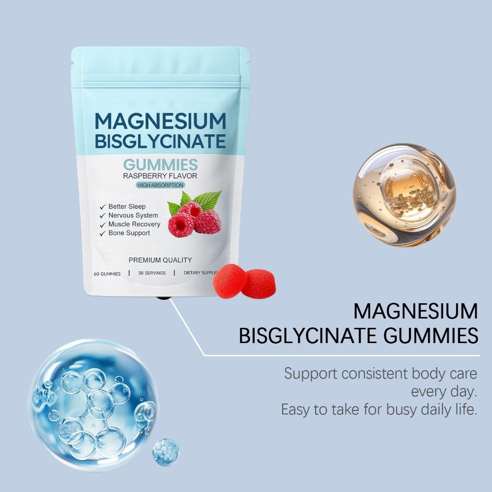 400mg Magnesium Bisglycinate Chelate 60 Gummies-, Magnesium Bisglycinate Gummies