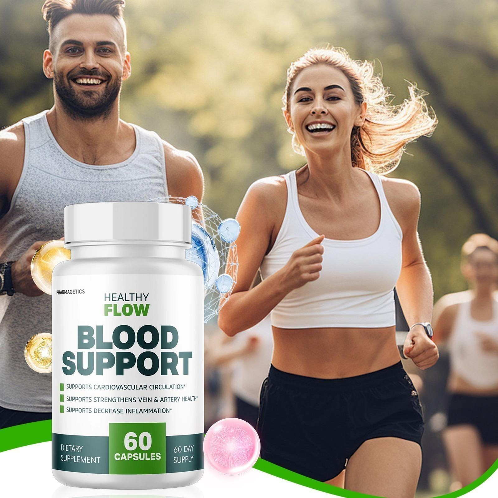 2Pack healthful Flow Blood Support, Cardiovascular Circulation 120 Capsules SKY