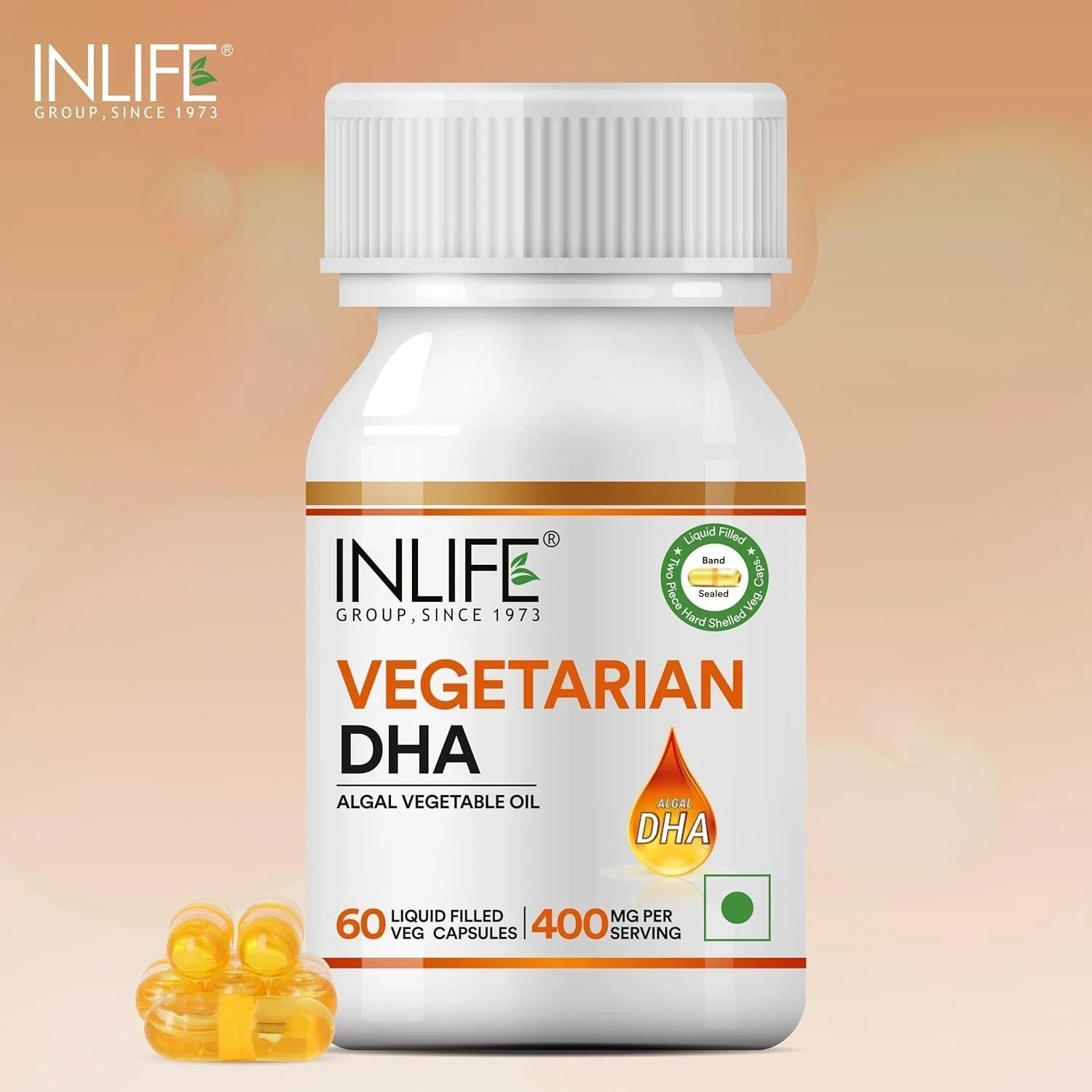 INLIFE Plant Based Omega 3 Supplement | Vegetarian DHA 400mg – 60N d408