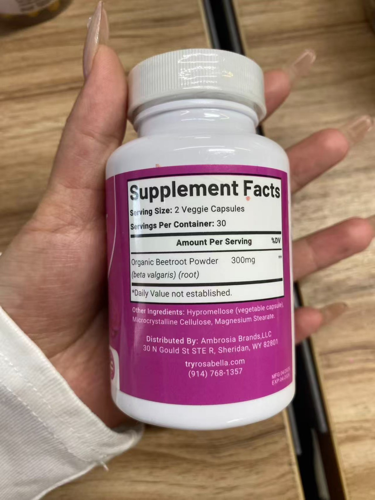 3X Rosabella Organic Beet Root 60 Capsules Natural Energy Boost Blood Pressure