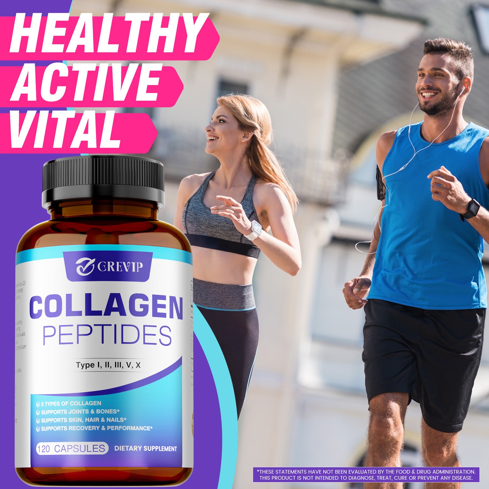 Collagen Peptides 120pcs-Promotes Collagen Production,Improves Skin,Joint Health