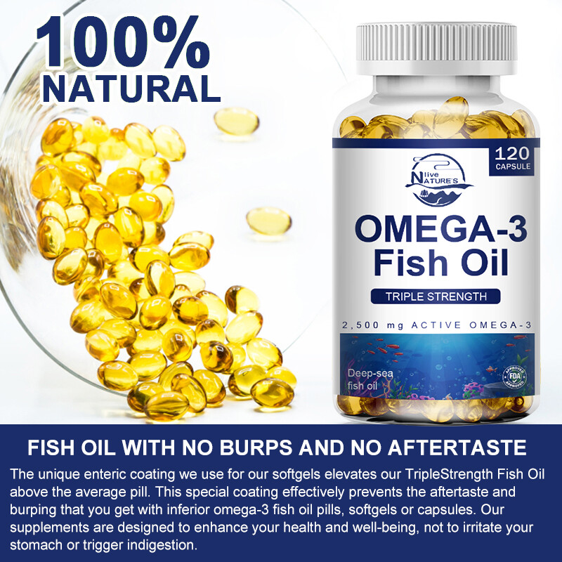 2PACKS Omega 3 Fish Oil Capsules 3x Strength 3600mg EPA & DHA, Highest Potency