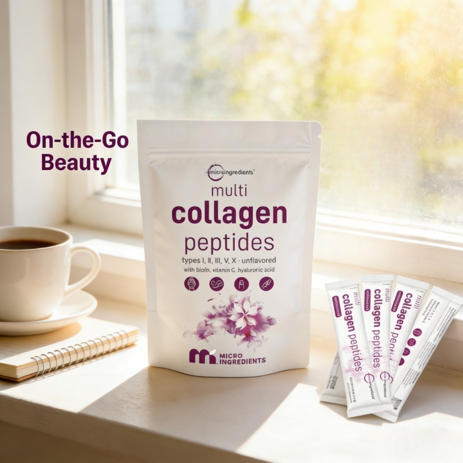 2-Pack Micro Ingredients Multi Collagen Peptides Types I II III V X Biotin 2lb