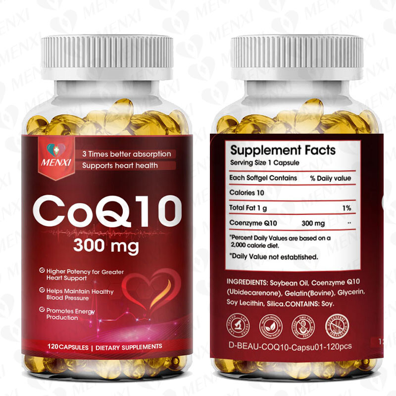 2 Packs CoQ-10 300mg-120 Softgels Coq10 Co Q10 Coenzyme Heart Support NON GMO