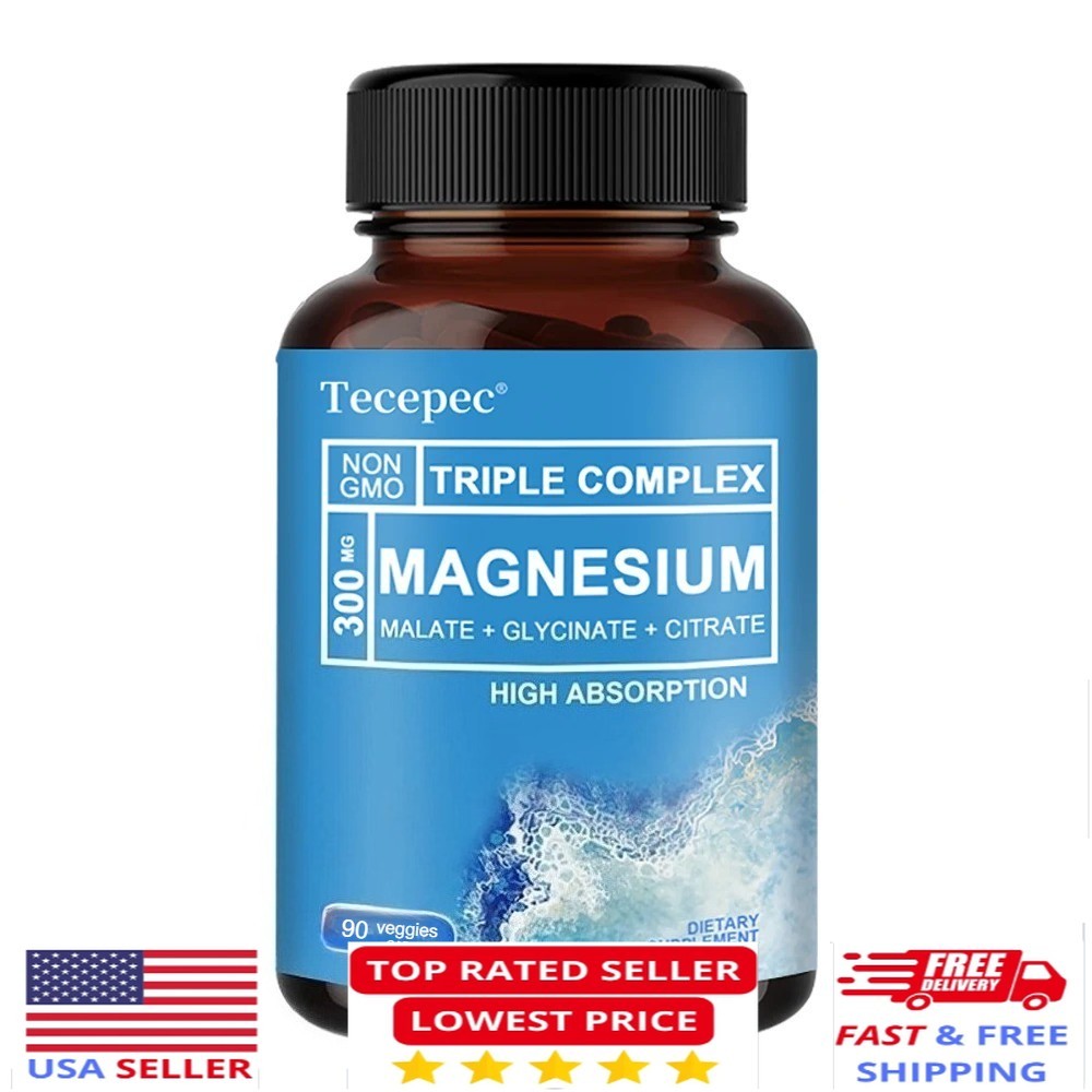 Triple Magnesium Complex 300mg | of Magnesium Glycinate, Malate, & Citrate