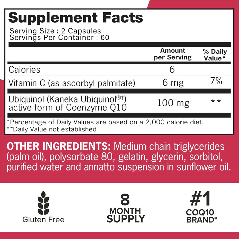 Ubiquinol CoQ10 Capsules 100mg – Superior Absorption, Heart Health Supplements