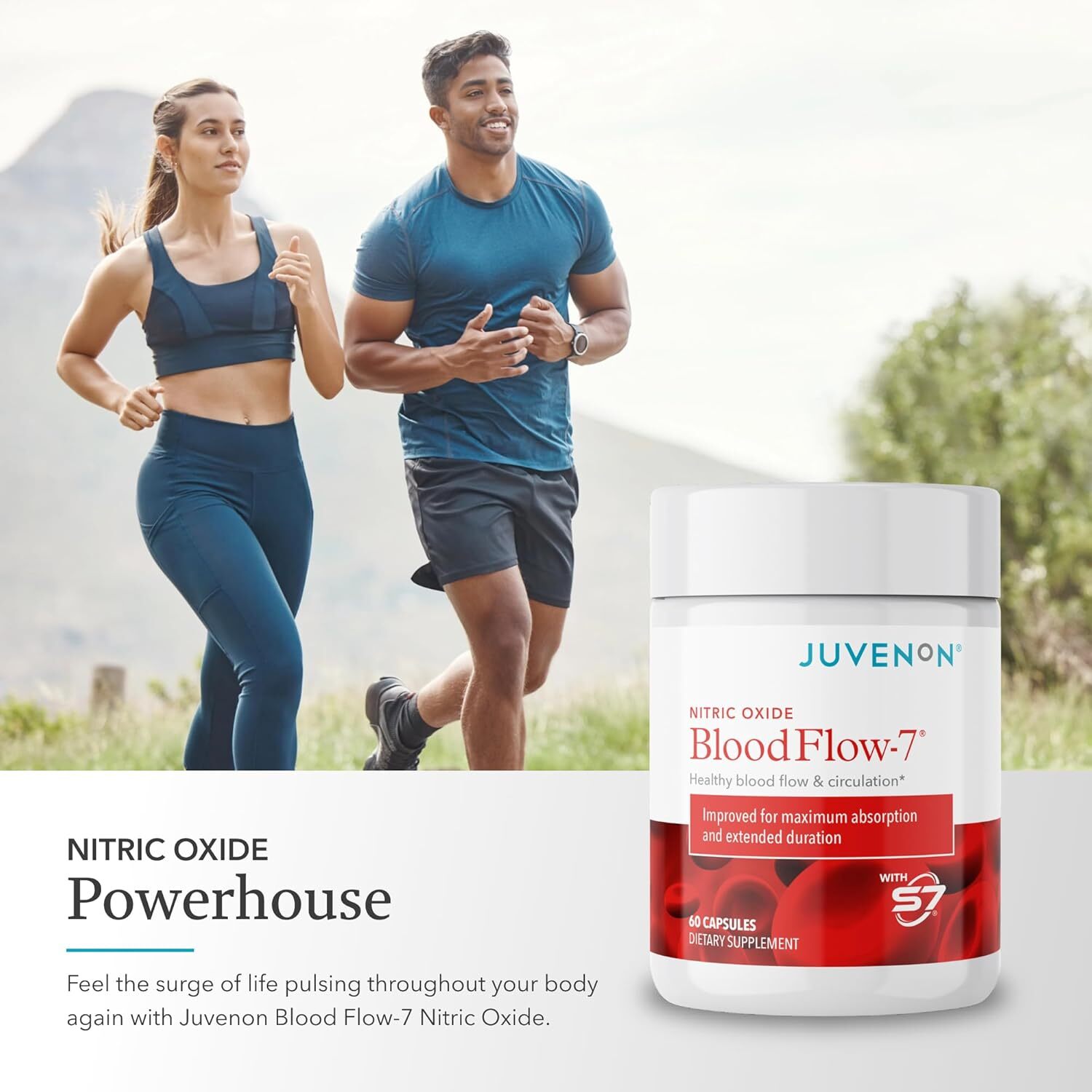 Juvenon BloodFlow-7 New & Improved Blood Circulation 60 Softgelsules New