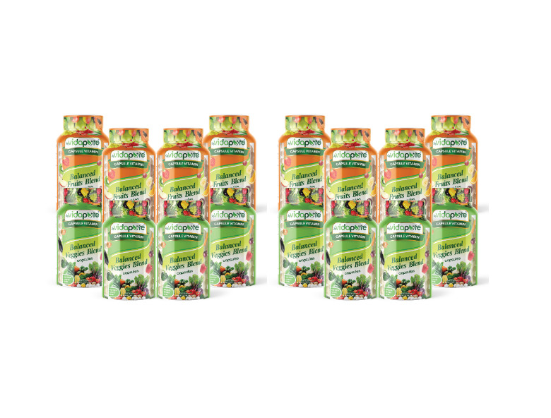 Pack of 8 Sets of Fruits & Veggies 90 caps (Compare to Balance of Nature)