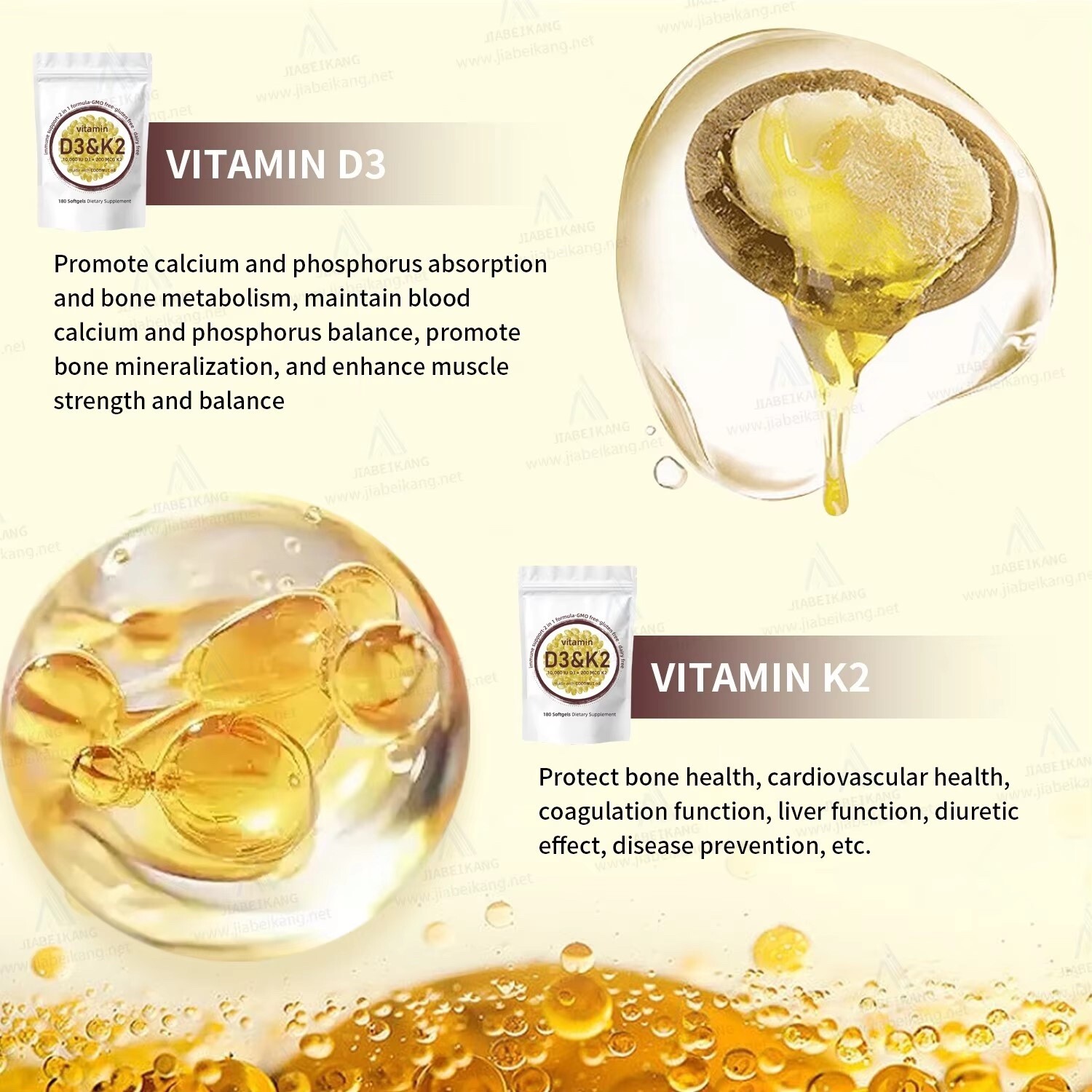 Vitamin D3 10000 iu Plus K2 (MK-7) 200 mcg, 180 Virgin Coconut Oil Softgels