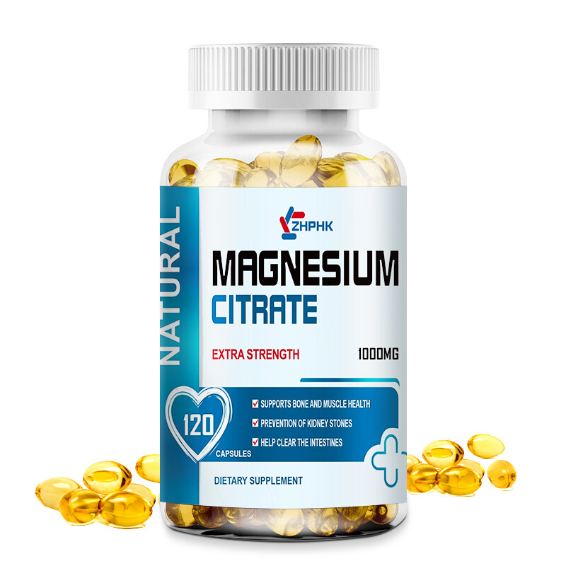 Magnesium Citrate 1000mg 120 Caps Vegetarian/Gluten Free/Non-GMO