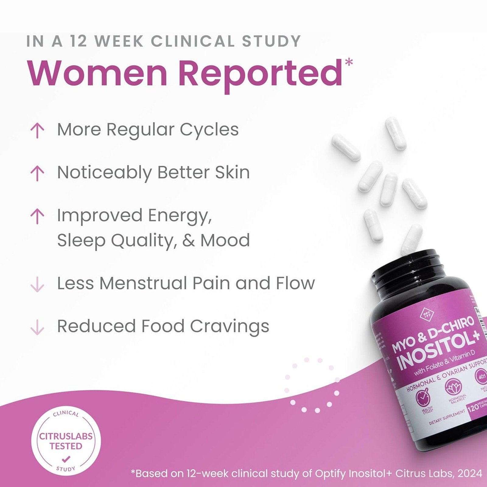 Optify Myo & D-Chiro Inositols W/ Vitamin D3 and Folate Hormone & Ovarian Health