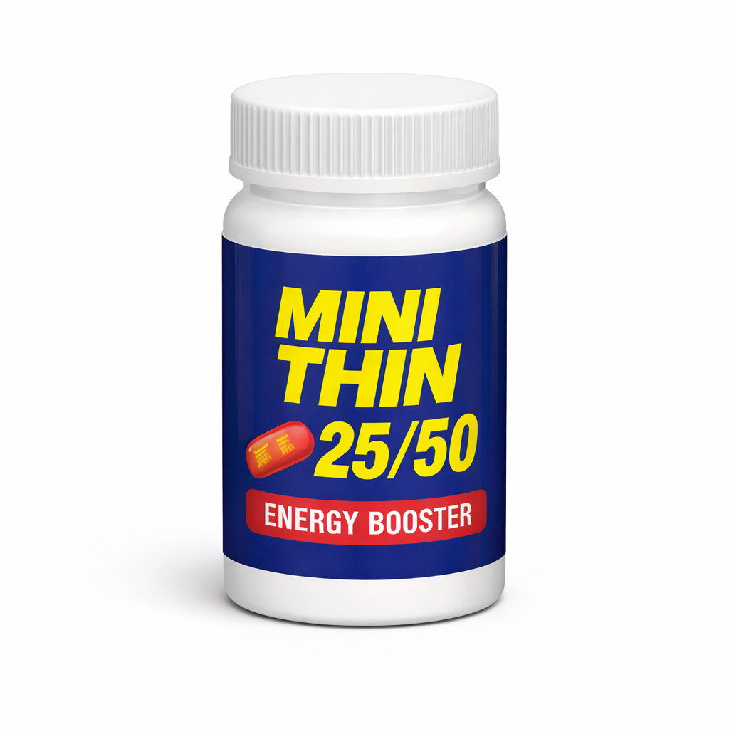 Mini Thin 25/50 Energy Booster 30 Capsules 4 Pack Fast Free Shipping