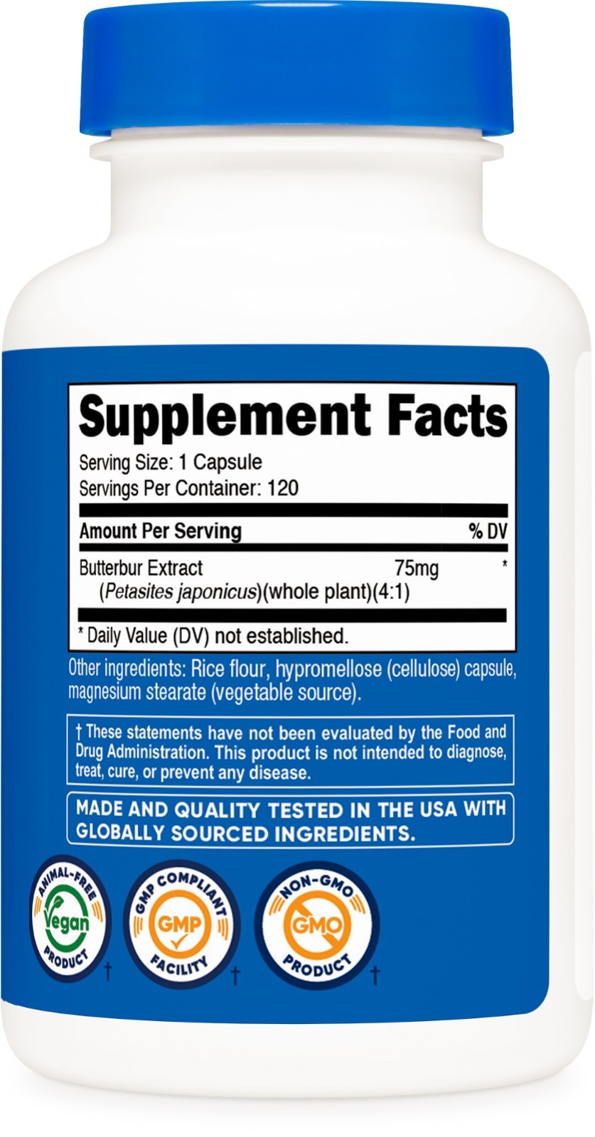 Nutricost Butterbur Extract Capsules (75mg) 120 Capsules – Gluten Free & Non-GMO