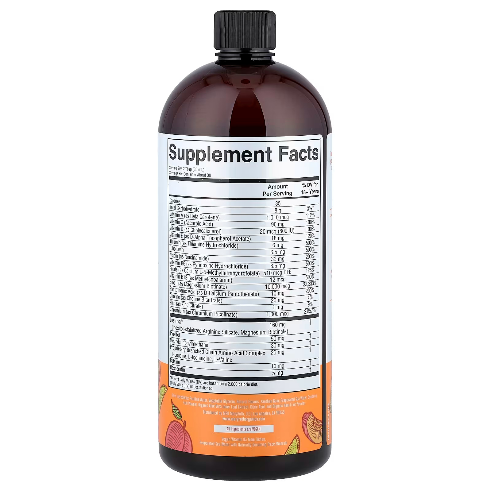 3X Mary Liquid Ruth’s Morning + Multivitamin Hair Growth Peach 30oz Mango