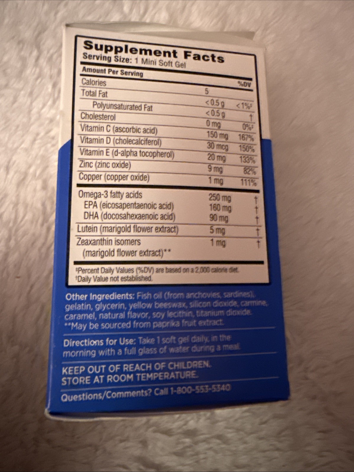 Bausch & Lomb Ocuvite Adult 50+ Eye Vitamin & Mineral Minigels, 90 Ct Exp 8/2026