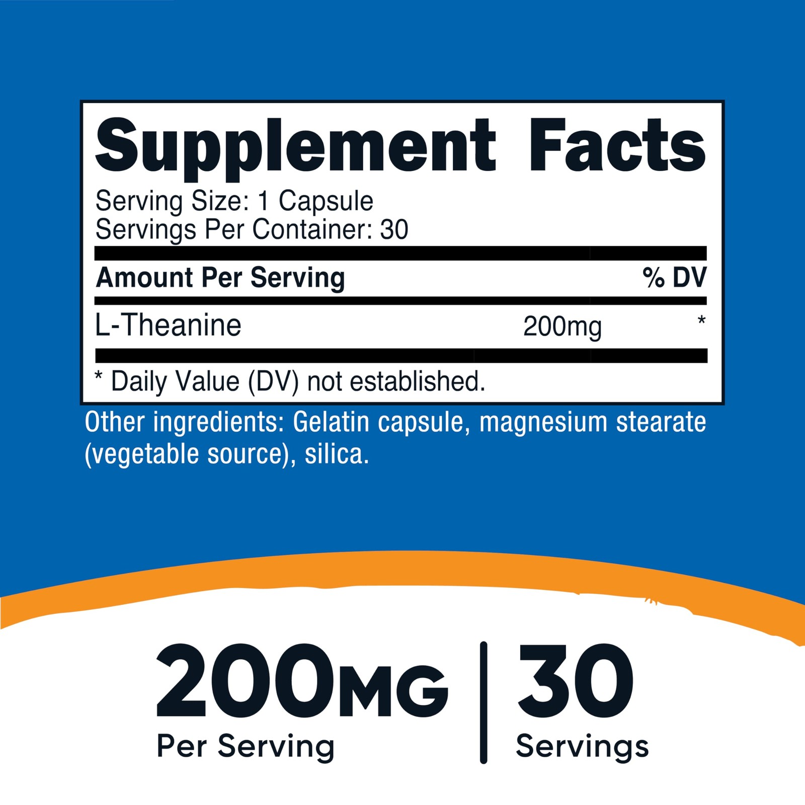 Nutricost L-Theanine 200mg, 30 Capsules 30 Count (Pack of 1)