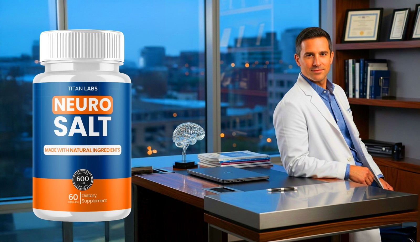 (1 Pack) Neuro Salt Nootropic All Natural Brain Supplement NeuroSalt 60 Capsules