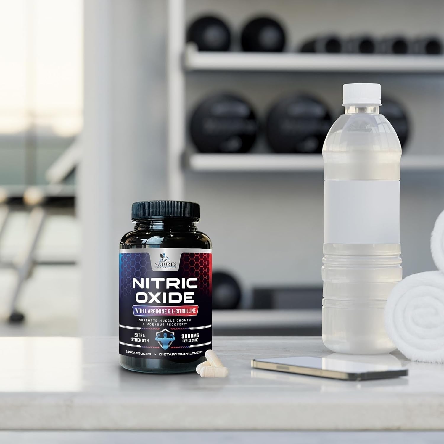 Nitric Oxide Booster Supplement w/ L-Arginine 2010mg Highest Potency Muscle Pump