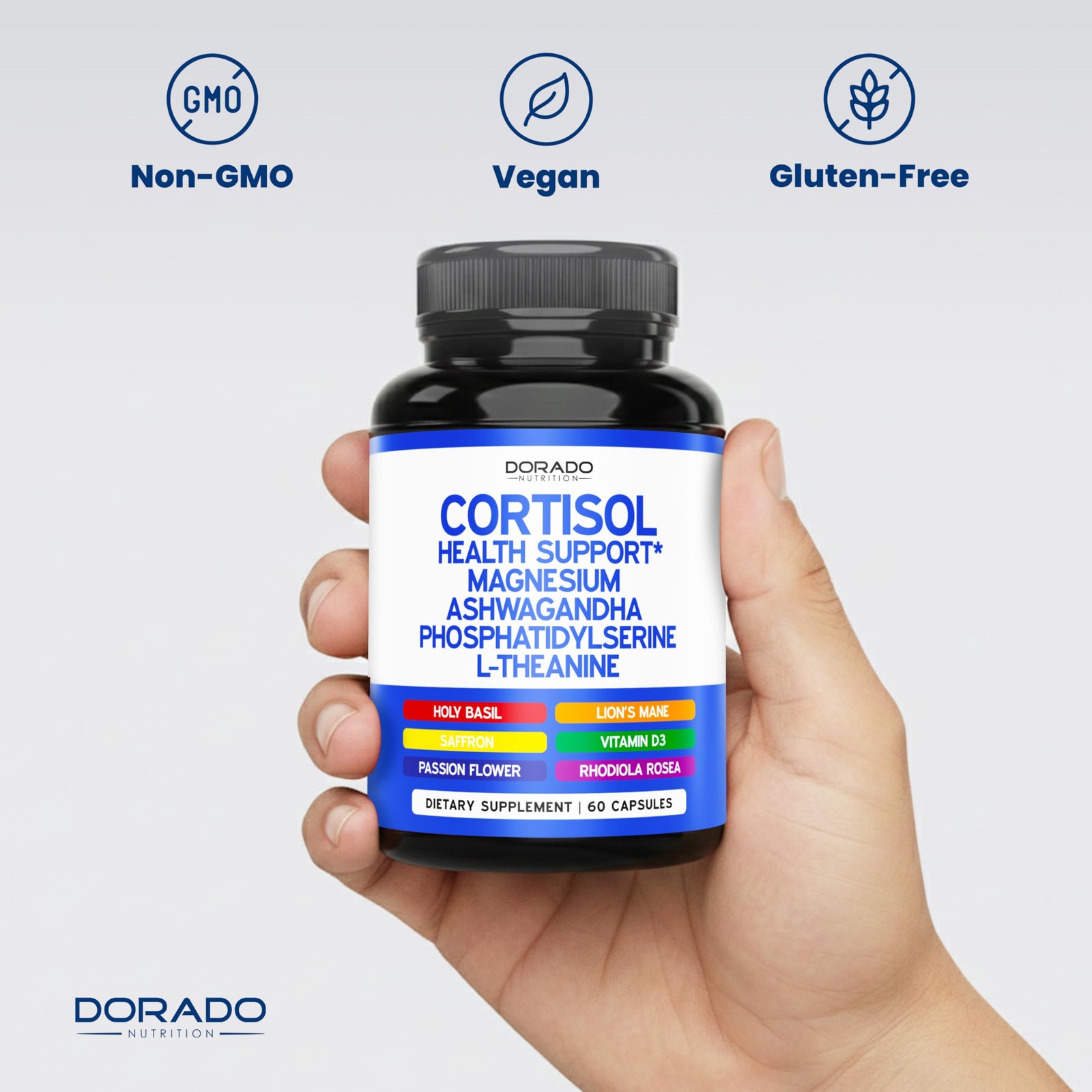 Cortisol Supplements for Women & Men with 14 in1 Blend 60 Count (Pack of 1)