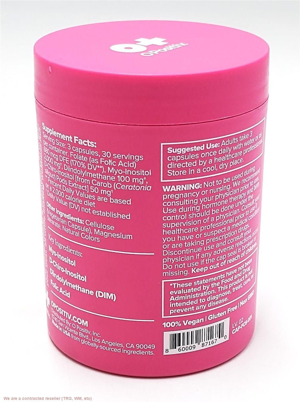 O Positiv FLO Ovarian Support Vegan Capsules – 90ct EXP 12/01/2027