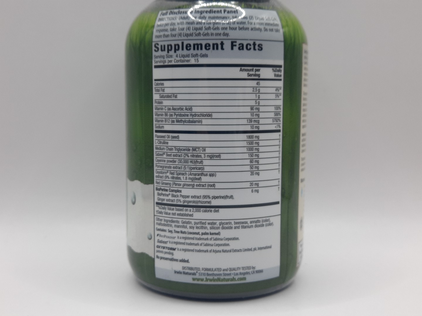 Irwin Naturals Beet Root RED Nitric Oxide Booster 60 Softgels exp: 07/2026