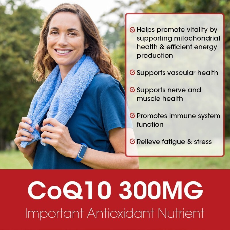 CoQ Cardiovascular Coenzyme Q10 Vegan Softgel 300mg 10 Heart Health 120 Capsules