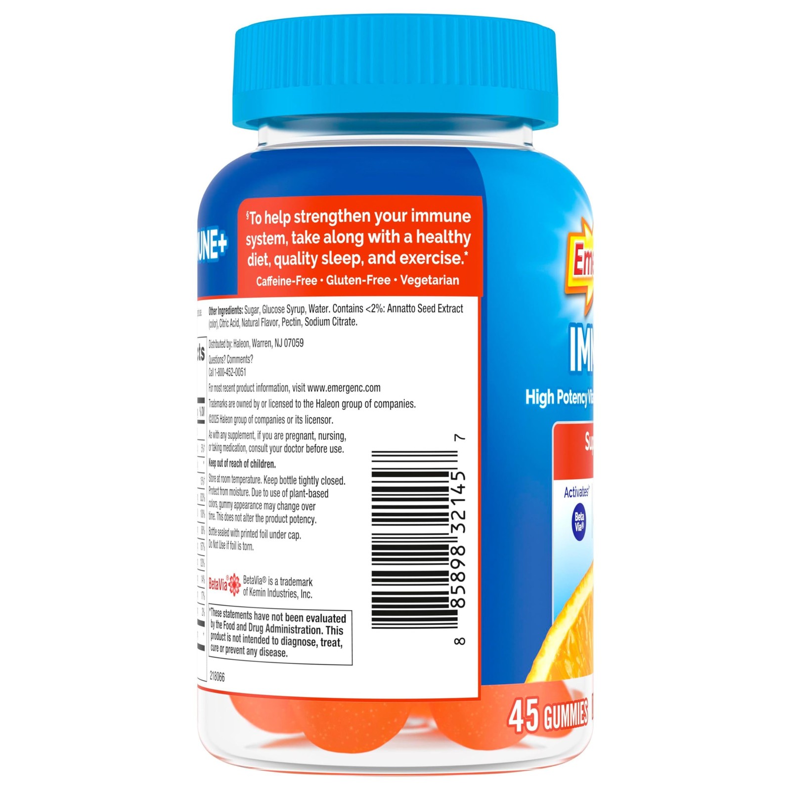 Emergen-C Immune+ Triple Action Immune Support Gummies, 45 Count (Pack of 1)