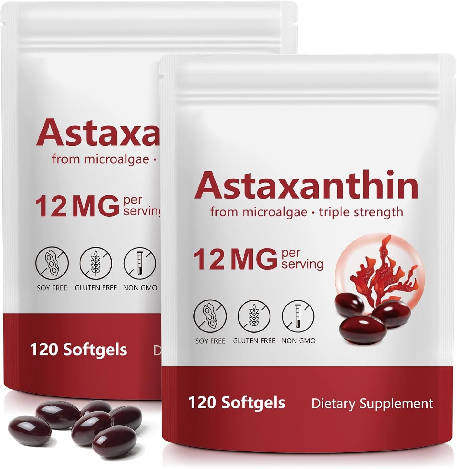 Astaxanthin 12mg – Antioxidant, Supports Eye, Joint, Skin Health, Immune Support
