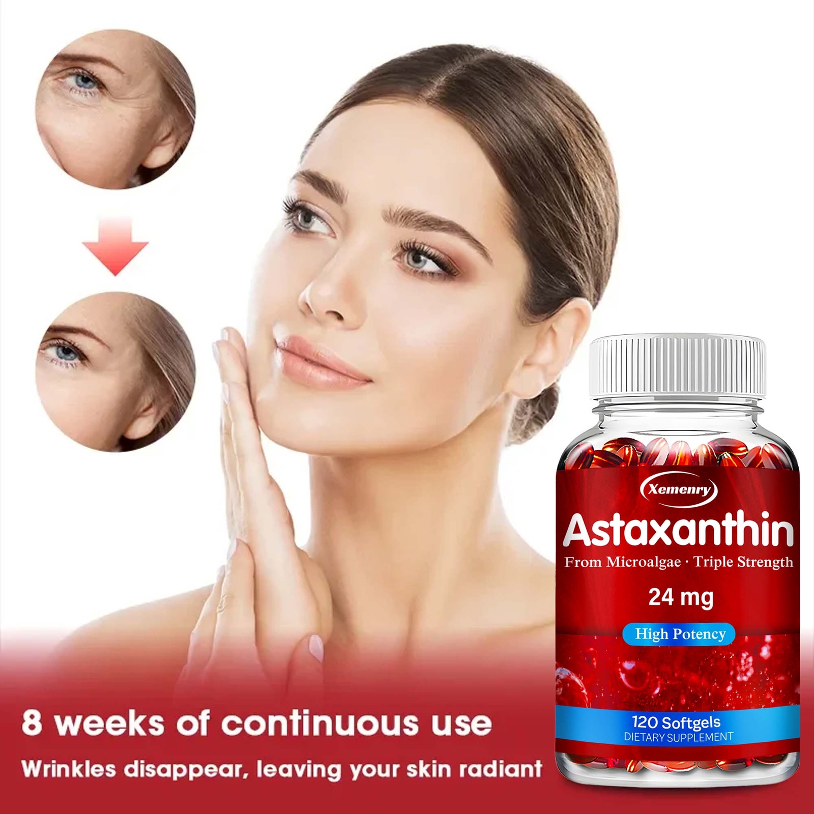 Astaxanthin 24mg – Haematococcus Pluvialis, Cellular Protection, Antioxidant