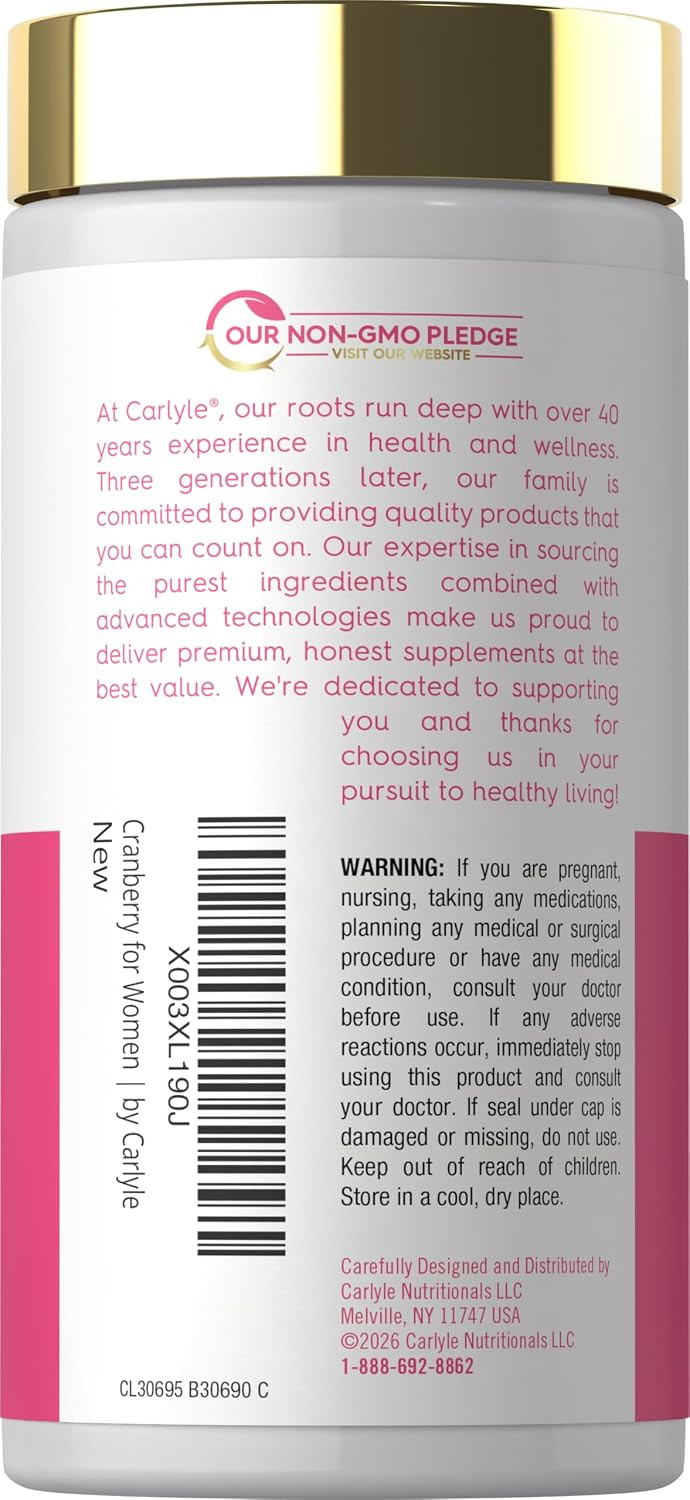 Cranberry Pills for Women 250 Softgels Concentrated Extract Supplement with Vita