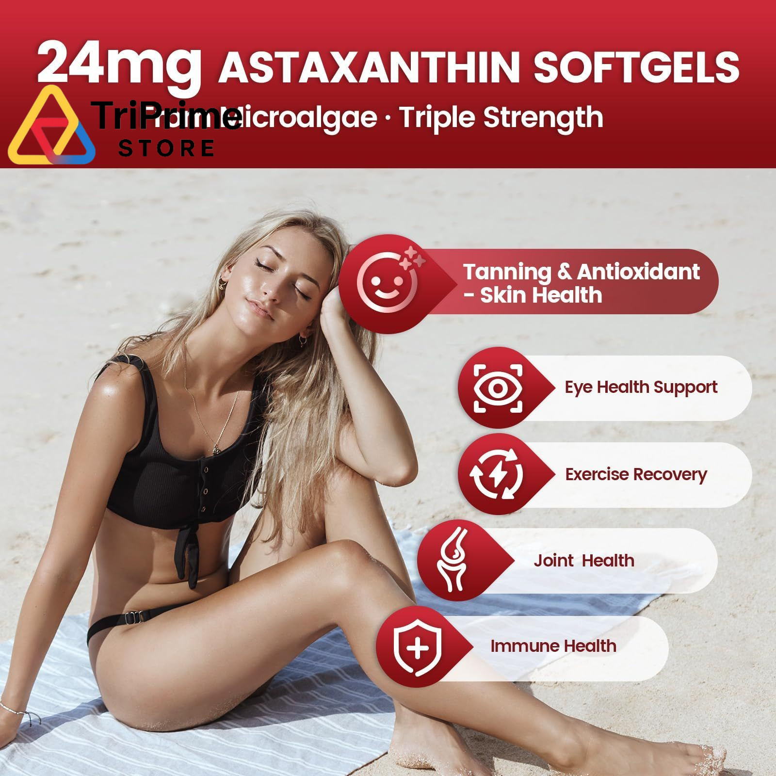 10 in 1 Astaxanthin 1 Count (Pack of 1), 24mg | 1 Bag | 240 Softgels