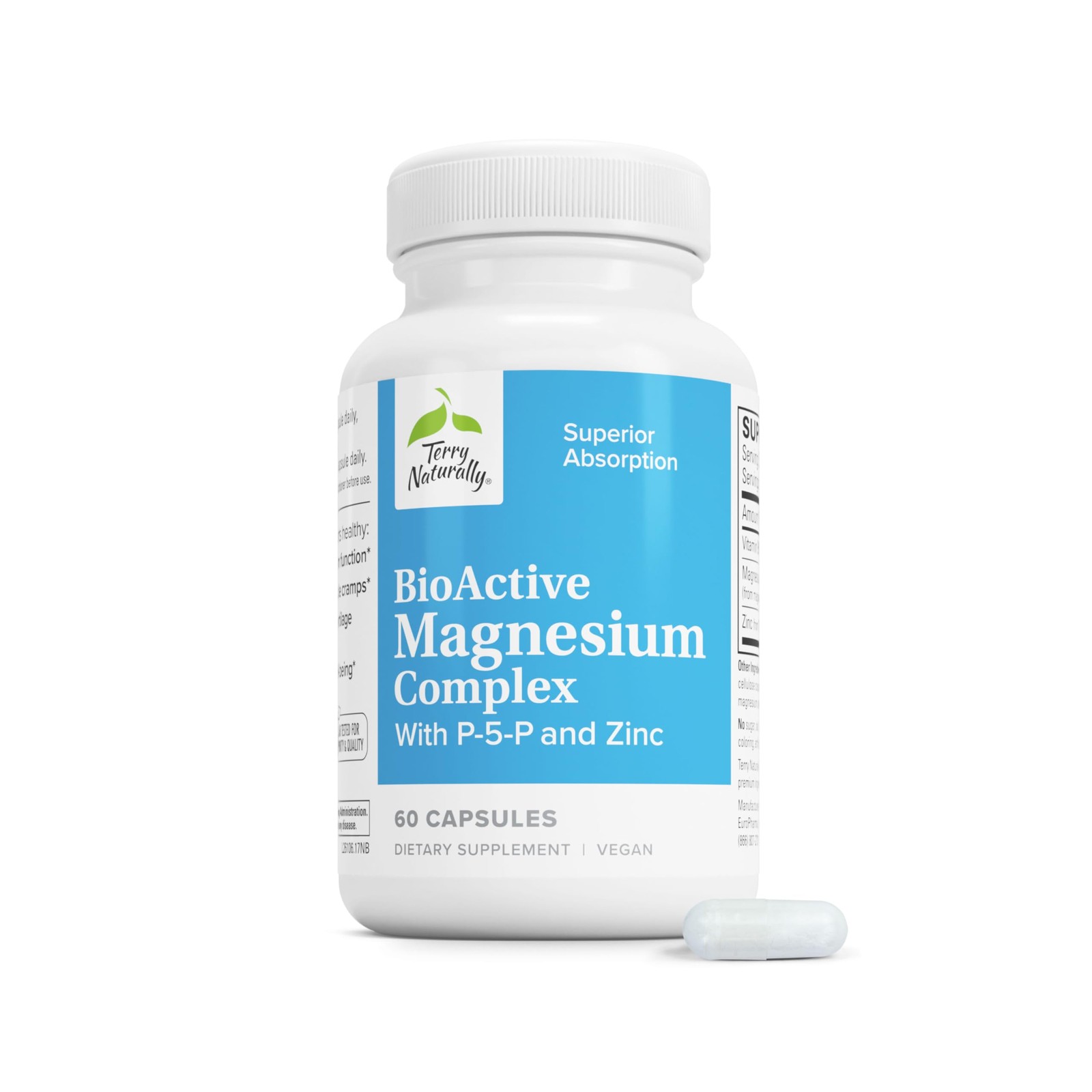 Terry Naturally P-5-P/Mag – 60 Vegan Capsules – Vitamin B6