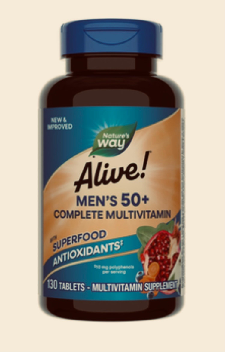 Nature’s Way Alive! Men’s 50+ Complete Multivitamin, 130-Tablets Exp 09/2026