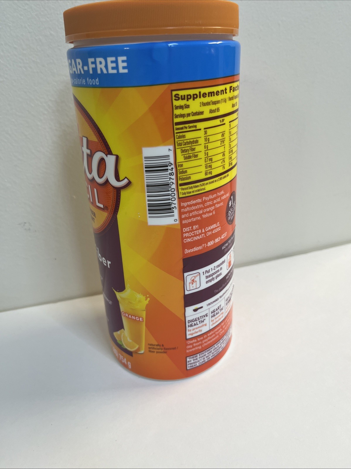 Metamucil Sugar Free Orange 4 In 1 Psyllium Fiber Supplement 26.6 OZ EXP 11/2028