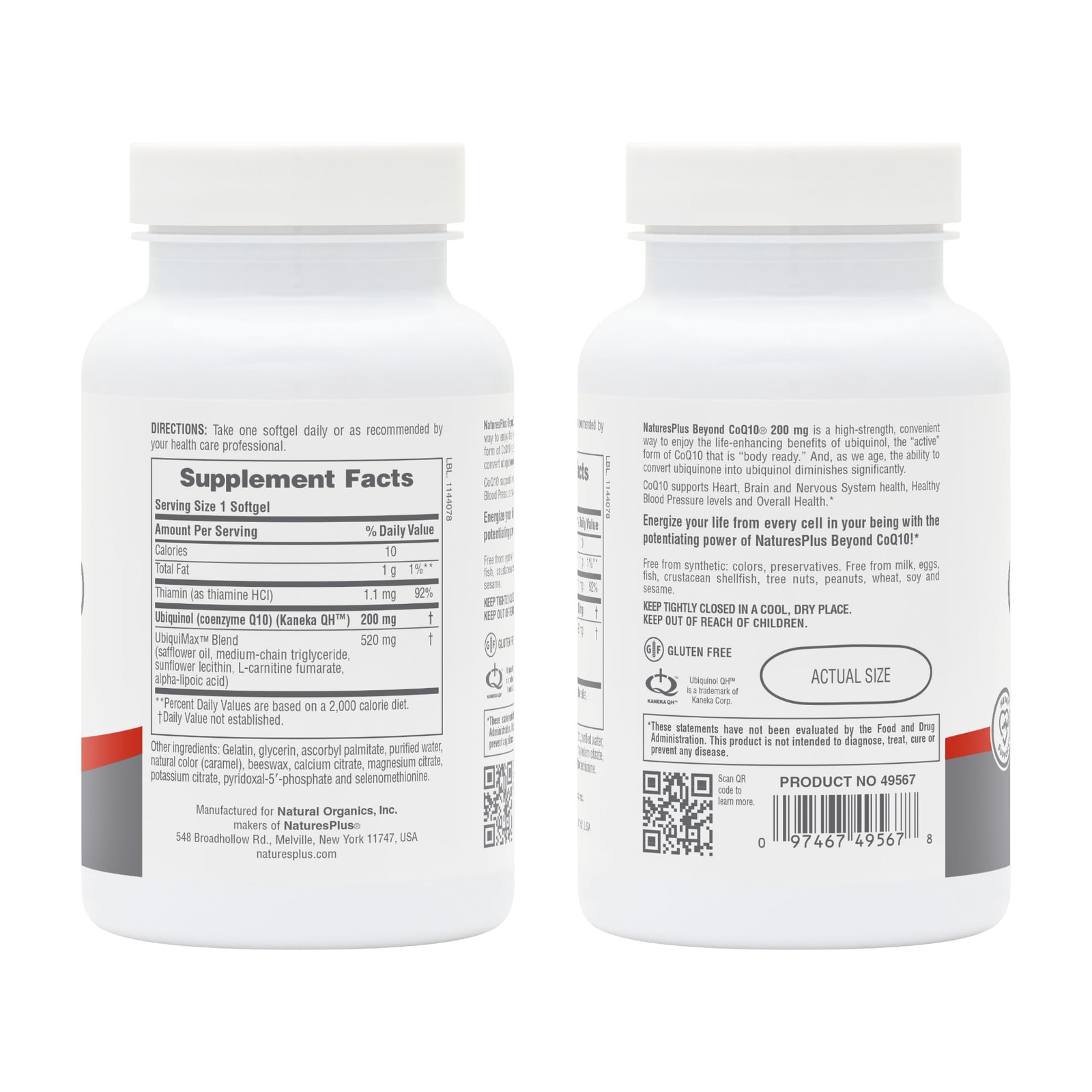 NaturesPlus Beyond CoQ10 200 mg – 60 Softgels – Provides High-Strength Ubiquinol