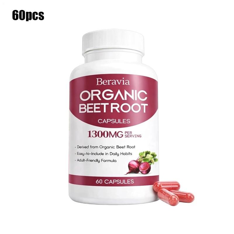 Beravia Organic Beet Root Capsules, Purely Natural, Non-GMO 60-Counts