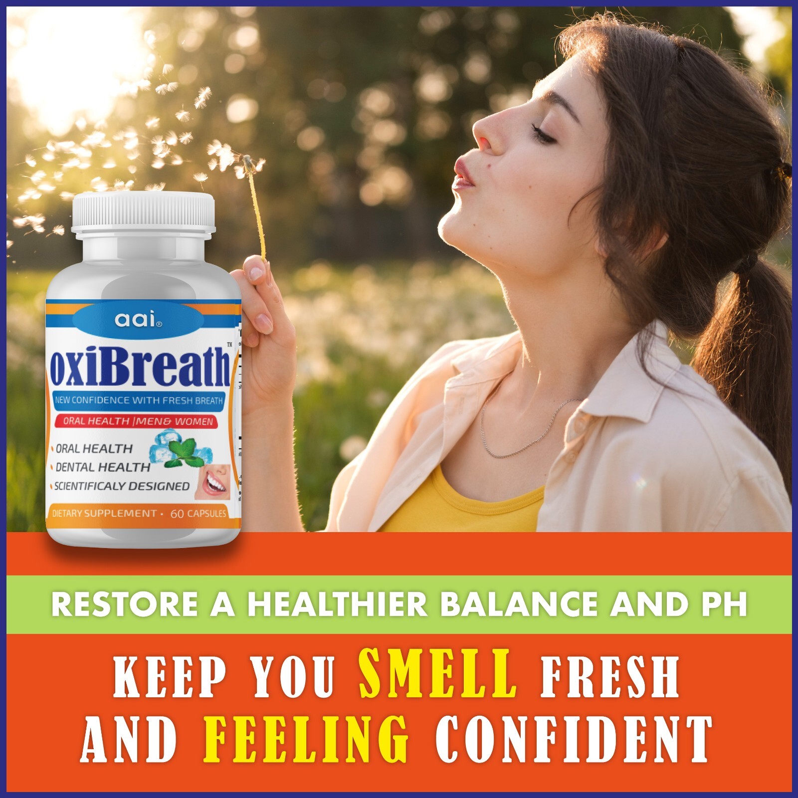 Combo Pack OxiBreath Breath Freshener,Bad Breath Odor Supplement for Men &Women