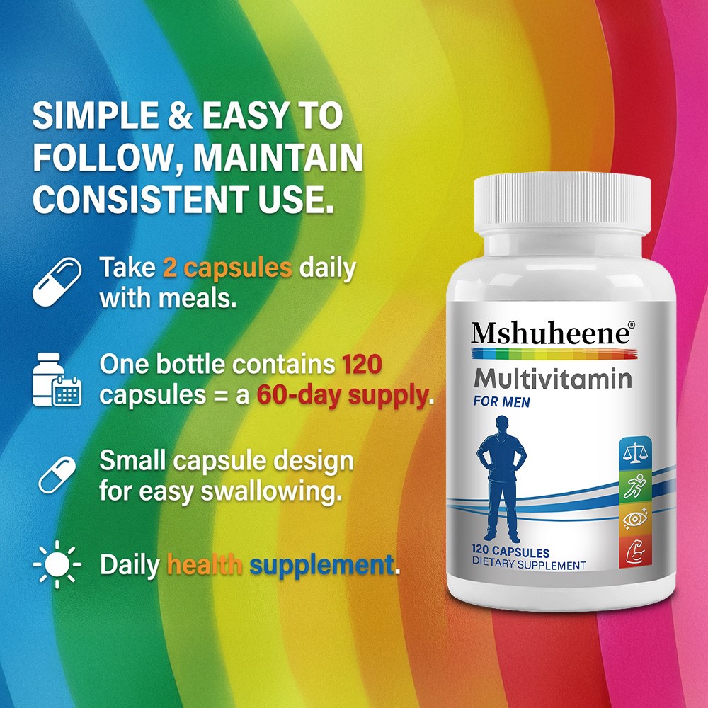 Multivitamin Supplement For Men,Daily Energy,Immune,Heart Support 30/60/120 Caps