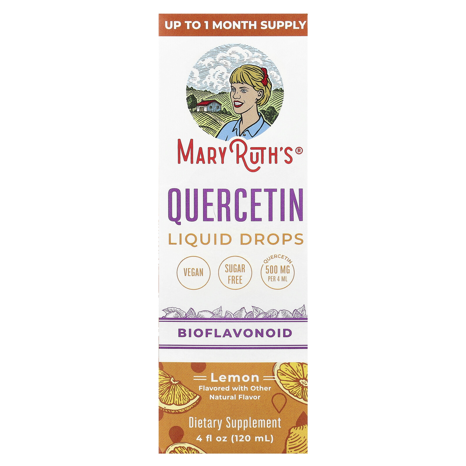 Quercetin Liquid Drops, Lemon, 125 mg, 4 fl oz (120 ml)