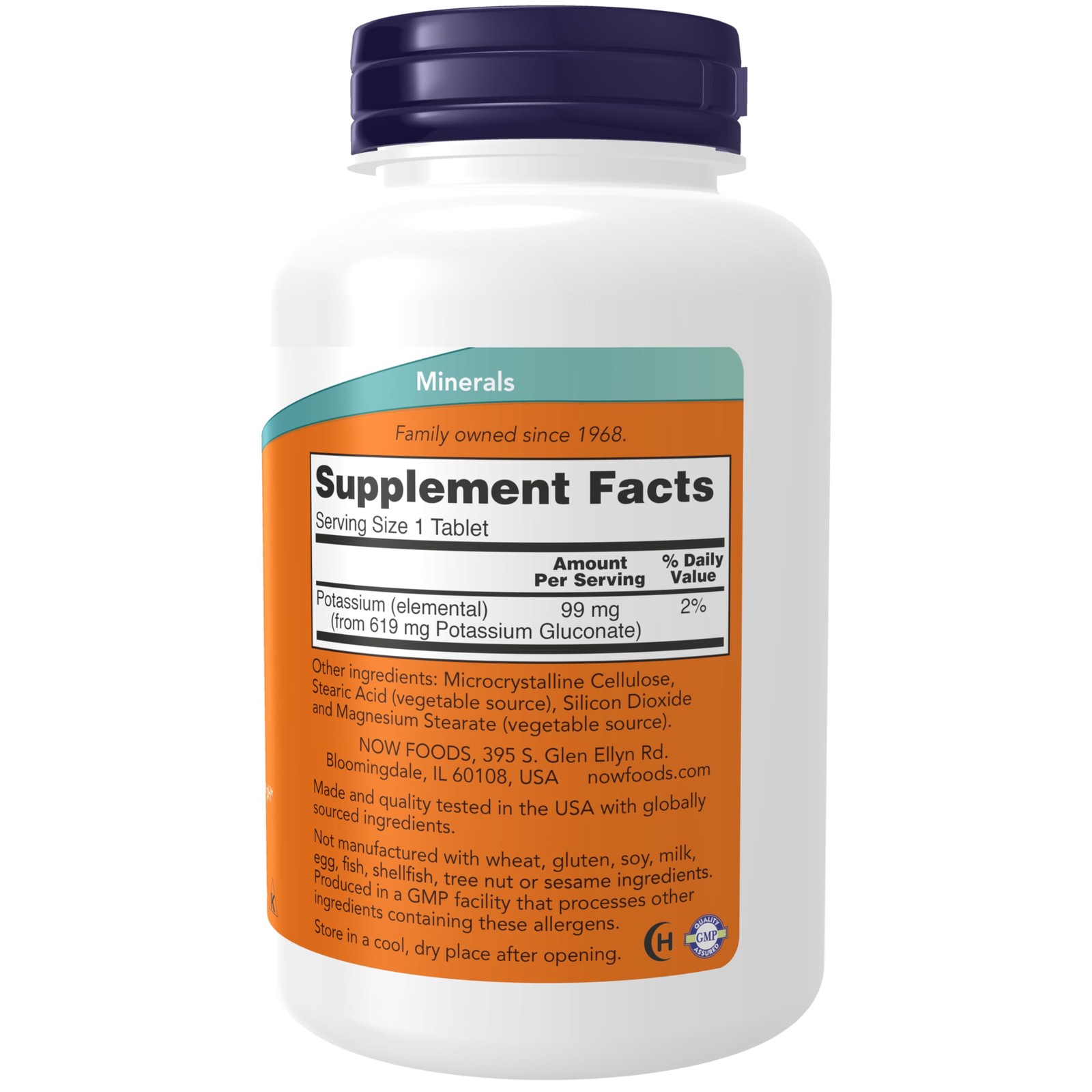 NOW Foods Supplements, Potassium Gluconate 99mg, 250 Count (Pack of 1), White