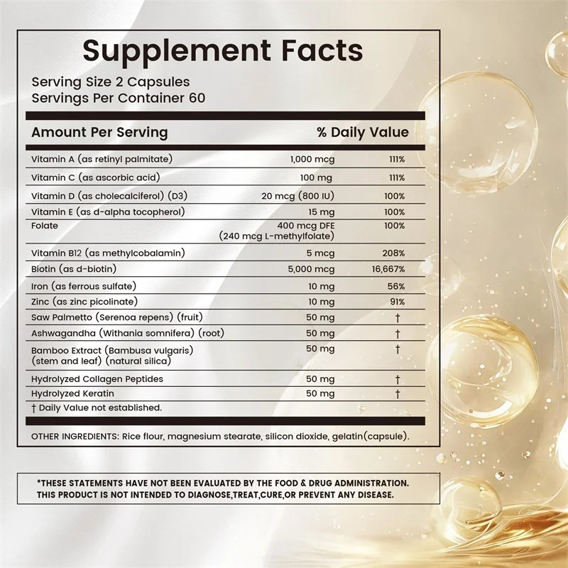 Hair Vitamins 120pcs – Hair Growth, Thicken Hair, Effectively Prevent Hair Loss