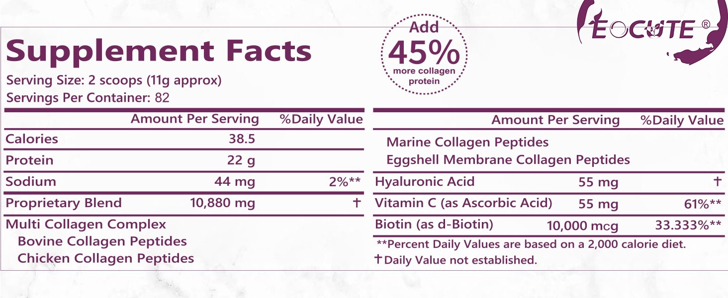 Hydrolyzed I,II,III,V,X Peptide Type lb Multi Collagen Peptides Powder 2 Protein