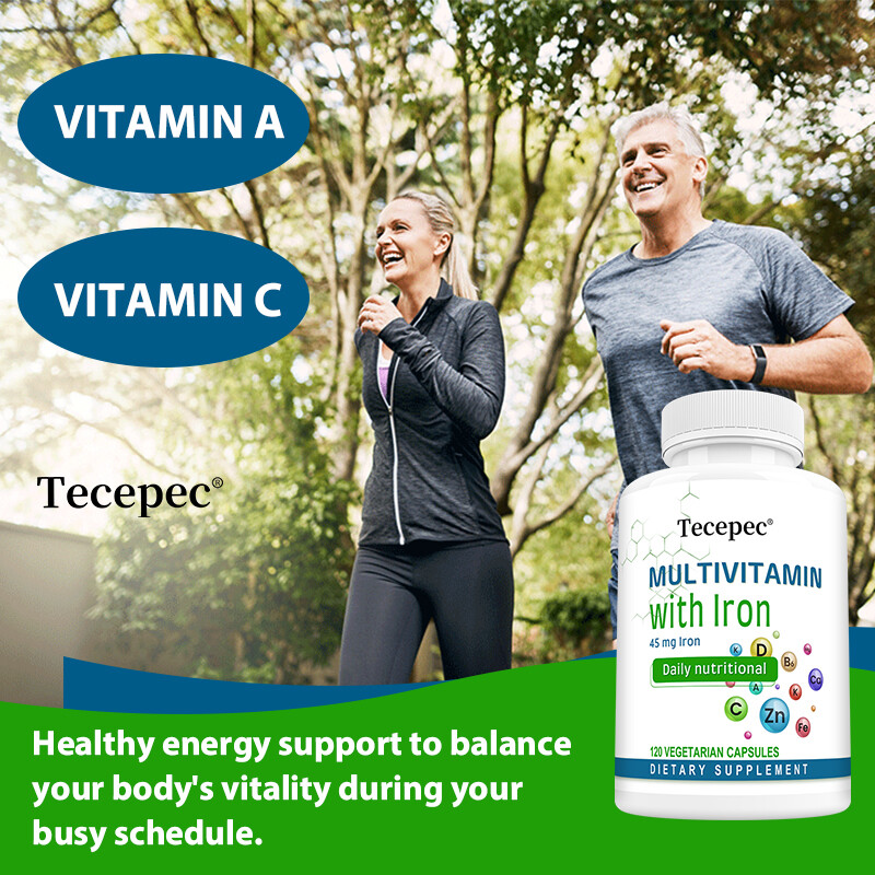 Multivitamin with 45 mg of Iron | Easy to Swallow Capsule | Immune Support
