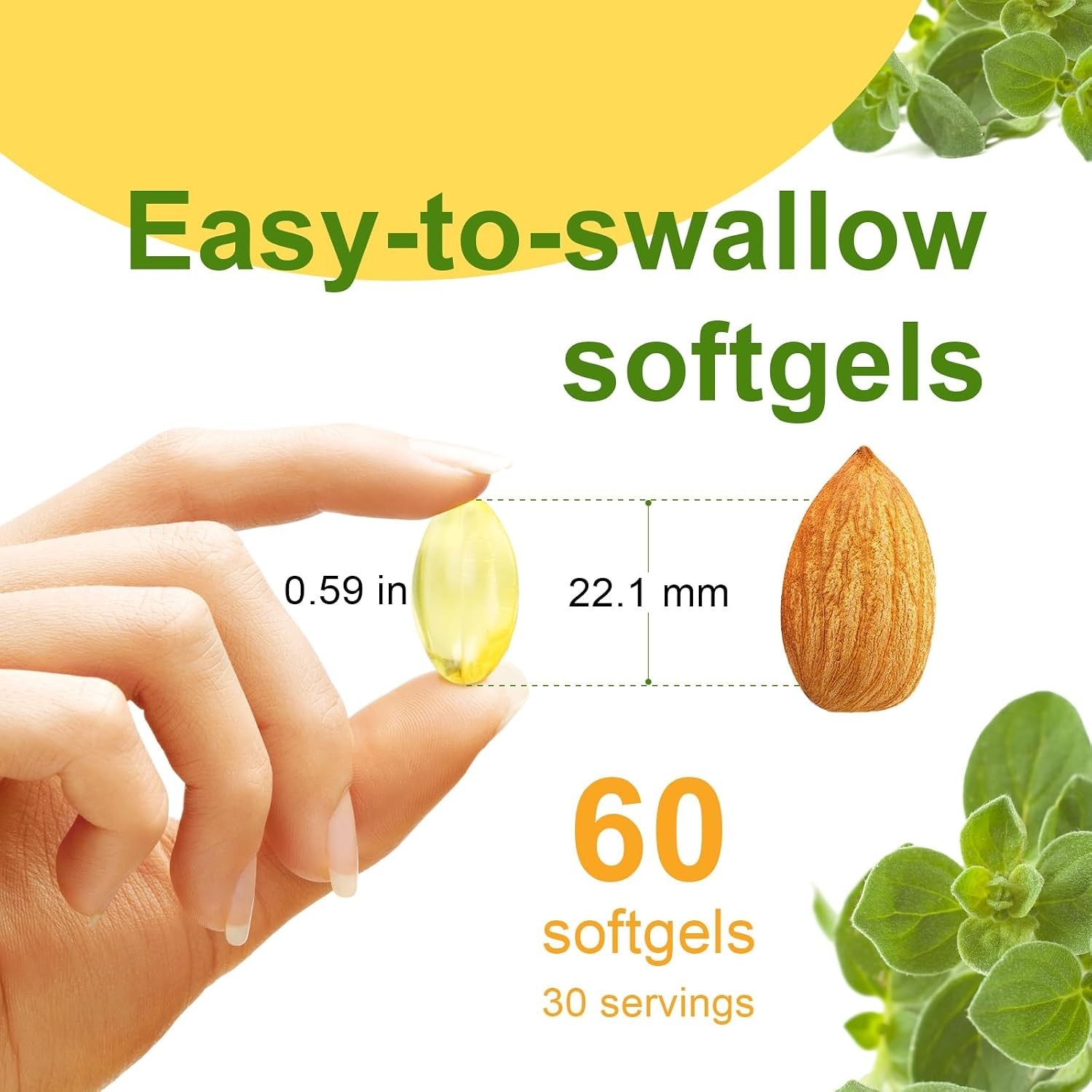 Easy to Swallow Oregano Oil Softgels with Black Seed – 60 Count for Daily Health